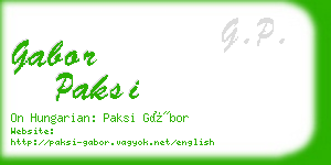 gabor paksi business card